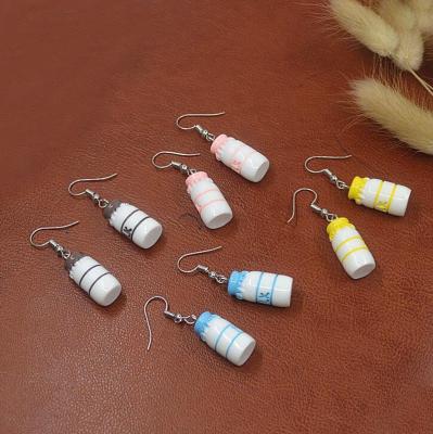 China As Gifts Interesting Milk Bottle Design Drop Earrings for sale