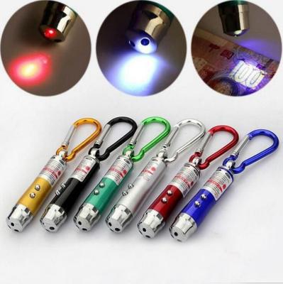 China Metal 3 in 1 Red LED Flashlight Key Chain Laser Indicator for sale