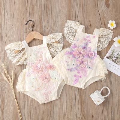 China Hot Sale Toddler Boutique Polyester Babies Ruffle Romper Infant Kids Baby Rompers Sleeveless Clothes Infant Girl Romper for sale