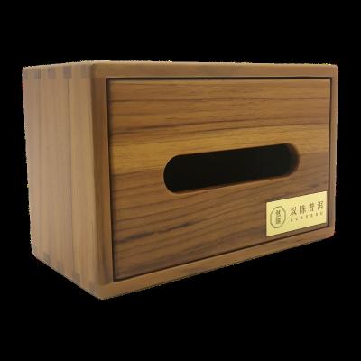 China LOGO Metal Bamboo Tissue Box Cheap Desktop Hotel Tissue Box Home Office Storage Box Handmade Custom Factory Price for sale