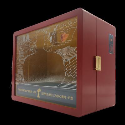 China Wholesale Custom Luxury Handmade Lacquer Whiskey Box Red Wine Collection Red Display Box for sale