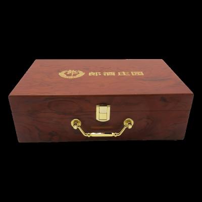 China Handmade wholesale custom cheap portable wooden gift box with hinged lid for sale