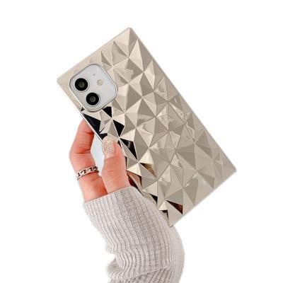 China Shockproof Luxury Pattern Square Grid Cover Phone Case For iPhone for sale