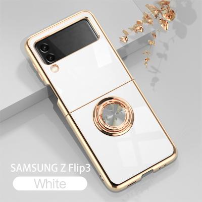 China Shockproof Luxury Electroplating Foldable 4 Case Magnetic Bracket Flip TPU Shock Proof Phone Shell For Samsung Galaxy Z Flid 3 for sale