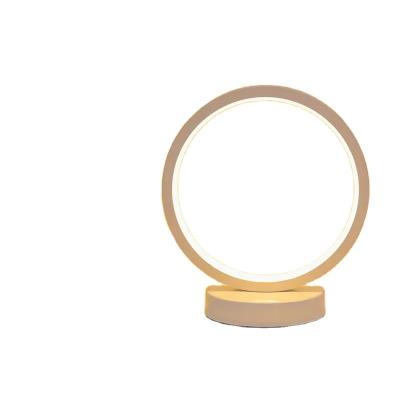 China Ring Living Bedroom Bedside Reading Desktop Decor Creative Nordic Warm White Circular Home Gifts Remote Control Led Night Light for sale