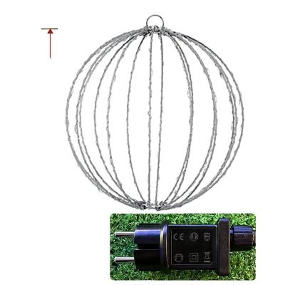 China Hot Sale Hot White 40/50/60 Cm Large Christmas Garden Globe LED Ball Foldable Hanging Light Iron Frame Sphere For Tree Decoration for sale