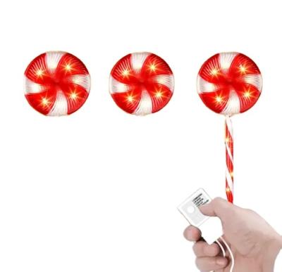 China Hot Sale Christmas Lane Marker Lollipops Peppermint Pathway Lights White Candy Cane Lights With 8 Modes Pathway Light for sale