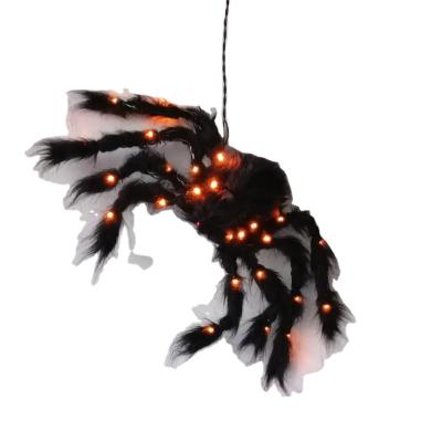 China New Product Set 25 Hot White Warm Orange Led Halloween Light Giant Spider Decorations Decor Hanging Light for sale