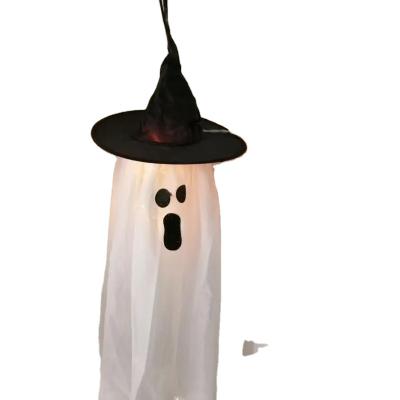 China Hot Sale 5PCS White Fiber Ghost Light Halloween Party Decoration Neylon Ghost String Lights Outdoor and Indoor Decor for sale