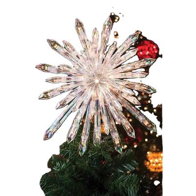 China Hot Sale New Product RGB Ferry Lights Christmas Ornament Wall Decoration 3D Acrylic Plastic Light Crystal Shape Frame Tree Topper for sale