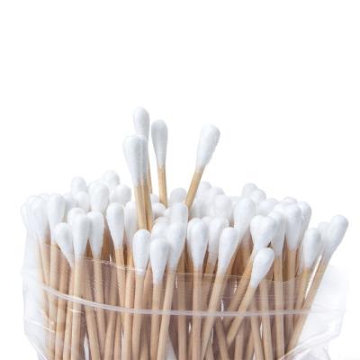 China sitck+cotton bamboo head 100 pieces hotel friendly ear cleaning Q tip stick cotton swab bamboo cotton buds for sale for sale