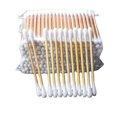 China sitck+cotton bamboo head 100 pieces PE double round bags ear bamboo ear buds cotton buds cleaning swab PE for sale