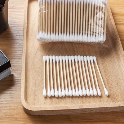 China FREE SAMPLES 200 pcs head sitck+cotton bamboo cotton swab stick cotton bamboo disposable buds for sale