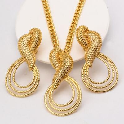 China FASHIONABLE Wholesale Custom Bridal Jewelry Sets 18k Gold Plated Italian Gold Plated Women Jewelry Set for sale