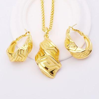 China FASHIONABLE Wholesale Custom Luxury Bridal Jewelry Sets Necklace Earrings 18k Gold Plated Gold Plated Jewelry Set for sale