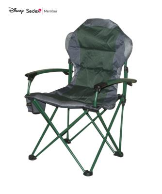 China Fishing Luxury Folding Outdoor Padded Camping Chair Beach Chair With Hard Armrest for sale