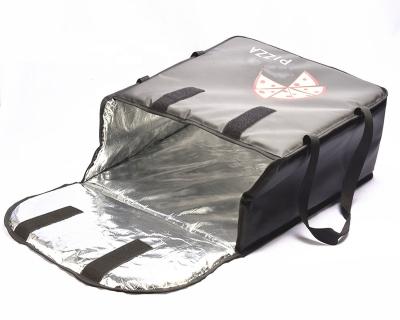 China Thermal Insulated Pizza Waterproof Delivery Bag Motorcycle Food Delivery Carrier With Aluminum Foil Lining for sale