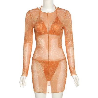 China Europe Women Perspective Bandage Dress Swim Club Three-piece Suit Anti-Static Dress for sale