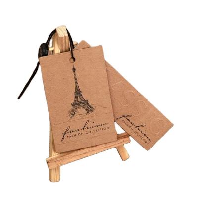 China Factory Price Fashion Design Viable Custom Kraft Paper Clothing Recycled Hang Tag for sale