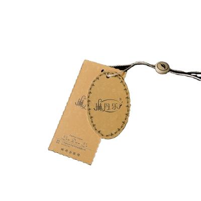 China Factory price sustainable luxury fashional recycled clothing hanger tag with string for sale