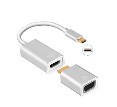 China Male Video Game Player Support 4K USB Type C to Female VGA Adapter Cable AL Alloy Shell 15P for sale