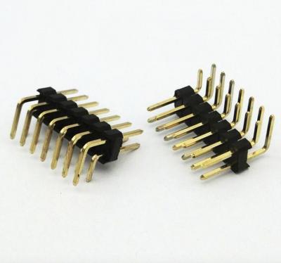 China PCB Dual Array 1.0mm Pitch Pin Header Male 180Degree DIP Connector for sale