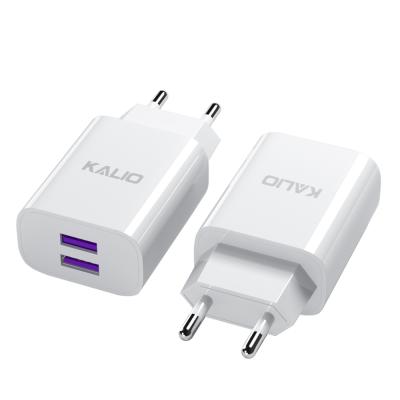 China portable socket ports mobile phone charger two USB fast charger wall power adapter for phone and tablet for sale