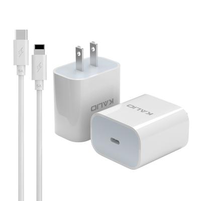 China KALIO PD 20w Type C Fast Charger US phone charger Usb Original Cell Phone Cable Chargers for i phone 13 12 11 Pro Max apple for sale