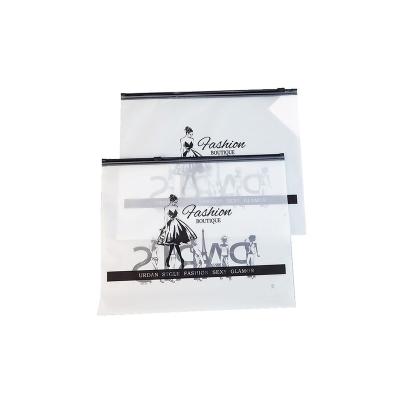 China Recyclable Customized Logo Printing Water Proof Frosted Zipper Pouch Ziplock Packaging Bag For Clothing for sale