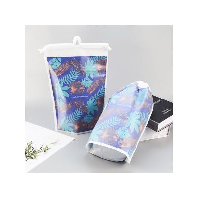 China Eco Friendly Recyclable Waterproof Custom T-shirt Apparel Clear Frosted Eva Swimwear Packaging Swimsuit Bag With Zipper for sale