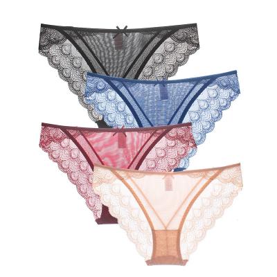 China Anti-Bacterial Custom OEM Dropshipping S-2XL Ladies Sexy Satin Silk Panty Women Sexy briefs Seamless Lace women's panties woman underwear for sale