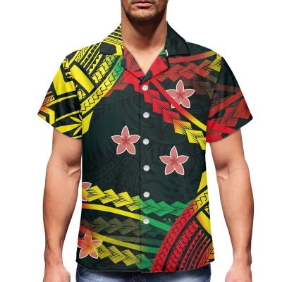 China Anti-pilling Shirts For Men Customize Polynesia Floral Print Colorful Tribal Designer Shirts For Men 2021 Plus Size Button Up Shirts Mens for sale