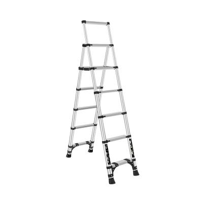 China Multifunctional Retractable Portable Aluminum Ladders Fishbone Ladder Telescopic Foldable Fishbone Ladder for sale