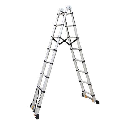 China Portable Multifunctional Aluminum Alloy Retractable Ladder Folding Ladders Affordable Double Ladder Stable for sale