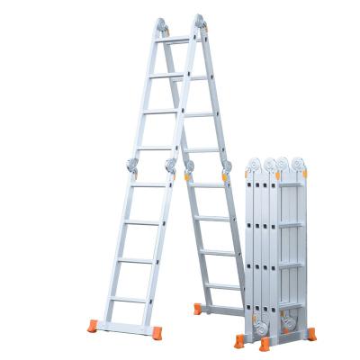 China Multifunctional Portable Folding Ladder Storage Aluminum Anti-skid Folding Ladders Easy Folding Ladder for sale