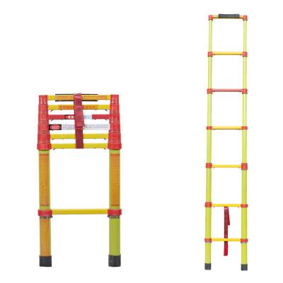 China Insulation Ladders High Quality Retractable Construction Ladder Made Of Yellow Insulating Fiberglass for sale