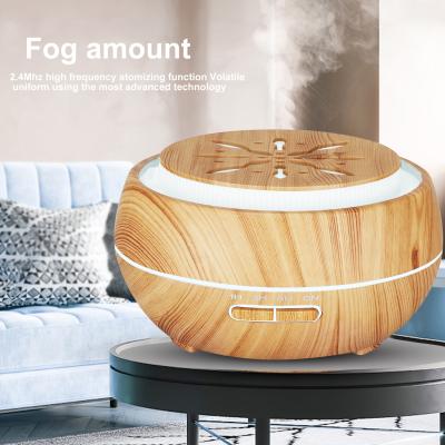 China Hot Sale Household Product 400ml 7 Colors Led Lamp Wood Grain Electric Ultrasonic Aroma Diffuser With Module for sale