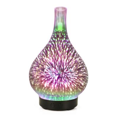 China Household 3d Effect Shell Air Aroma Diffuser Glass Essential Oil Diffuser For Aromatherapy Humidifier for sale