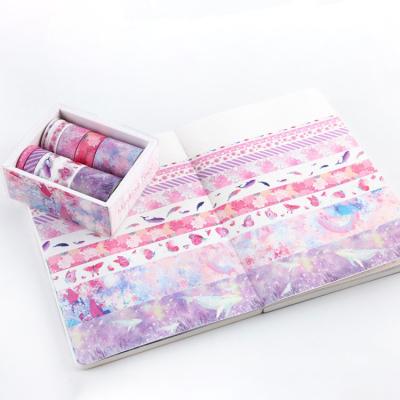 China 10 Rolls Professional Anime Heat Sensitive Aesthetics Pastel Portable Washi Washi Personalizado Tape Supplier for sale