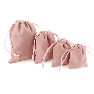 China Dust Proof Bag Jewelry Price Bag Pink Velvet Pouch Custom Cheap Cute Travel Small Different Colors for sale