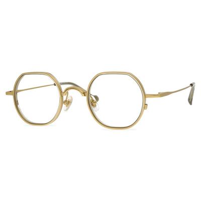 China Acetate glass niche frame retro youth literary Japanese irregular titanium pure ultra-light glass handmade frame for sale