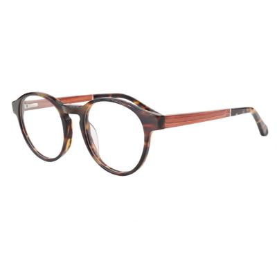 China 2020 High Quality Acetate Glass Wooden Frame Acetate Wood Temple Optical Glass Style New for sale