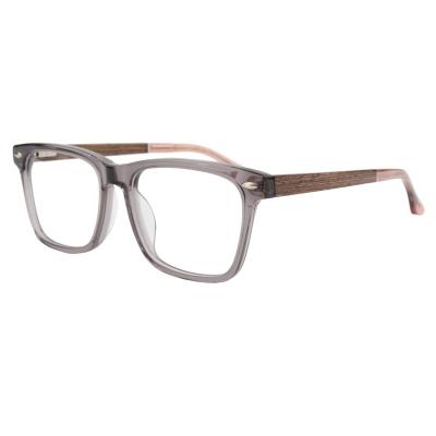 China 2020 Men's Fashionable Oversized Oversized Wooden Acetate Square Eyewear Wooden Acetate Optical Frame Glass Eyewear for sale