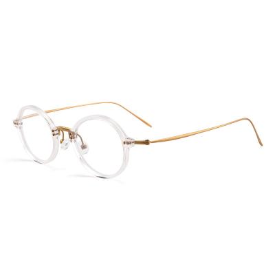 China Custom Titanium Glasses Rimless Logo Titanium Acetate Glass Rimless Glasses for sale