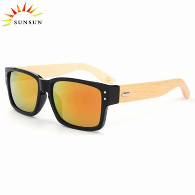 China Fashionable custom logo custom logo leg sunglass bamboo sunglasses men and women wood square sunglass for sale