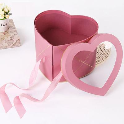 China Handmade Wholesale High Quality Flower Box Recycle Small Paper Heart Shape Customized Unique Gift Boxes for sale