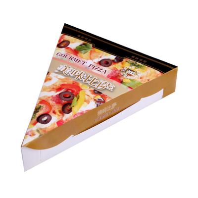 China Recyclable High Quality Custom Printed Fast Food Cardboard Packaging Mini Triangle Single Slice Pizza Paper Box for sale