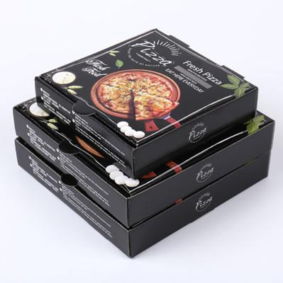 China Recyclable Custom Design Eco Friendly Printed Paper Fast Delivery Black Pizza Packaging Box for sale