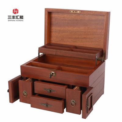 China Multifunctional New Design Jewelry Organizer Boxes Cases Custom Wooden Jewelry Storage Box Organizer for sale