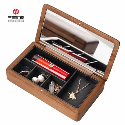 China Multifunctional Portable Wooden Jewelry Box Travel Jewelry Box Case Jewelry Storage Box Organizer for sale